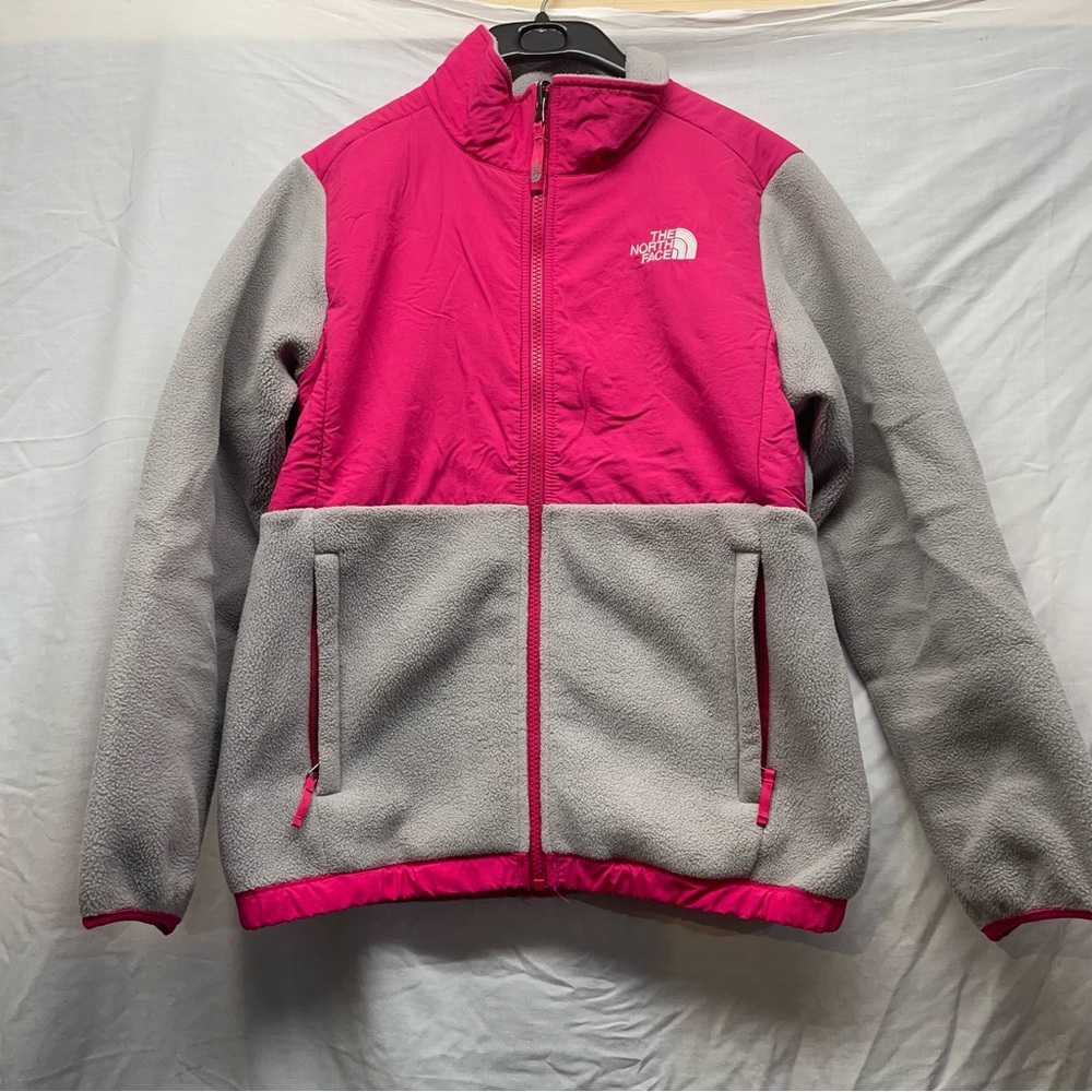 The north face zipped fuzzy jacket girls large